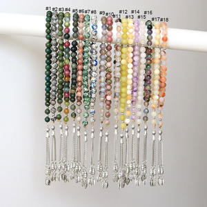 PBB1096 <span class=keywords><strong>Rosario</strong></span> Islamico <span class=keywords><strong>Turco</strong></span> Fatto a Mano con 33 Perle in Pietra, Tesbih Misbaha Tasbeeh, Sibha con Perle Rotonde da 8mm - Product Image 5