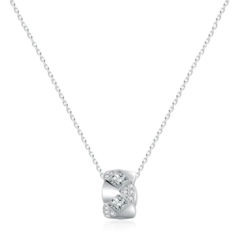 Collana con ciondolo in zircone in argento Sterling 925 alla moda squisita collana di gioielli da donna in argento Sterling regalo di san valentino