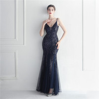 19865-S # prêt Stock paillettes gaze Sexy fronde étoile Internet célébrité événement longue grosse dame robe grande taille robe Super taille