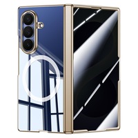 Compatible avec Z Fold 8 Ultra, étui en acrylique transparent électro-plaqué magnétique de haute qualité, deux-en-un, bords souples, dos rigide, emballé