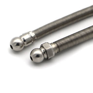 Tuyau ondulé crypté en acier inoxydable résistant aux hautes températures avec raccords ronds pour systèmes thermiques - Product Image 5