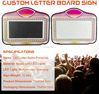 Letrero Luminoso Programable LED para Botellas, Servicio VIP, con Programación por Aplicación, Letrero Luminoso de Mano con Desplazamiento Programado