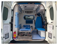 Ambulance d'urgence Juxing spacieuse, robuste et sécurisée, à empattement moyen et toit moyen