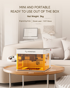 Atomstack P1 Mini đồ trang sức máy khắc laser thủy tinh kèm theo an toàn làm mát bằng không khí da gỗ 5 Wát Diode khắc máy laser - Product Image 4