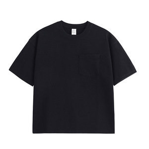 เสื้อยืดคอกลมทรงหลวมโอเวอร์ไซส์ แขนสั้น สีพื้น รุ่นคัสตอม 230G สำหรับผู้ชายและผู้หญิง มีกระเป๋าเสื้อ สไตล์สตรีทแวร์ - Product Image 3