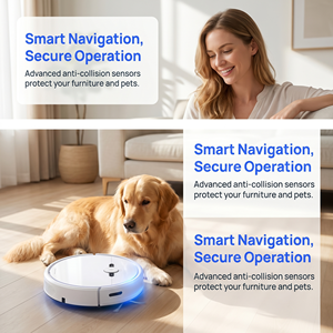 Smart Robot Vacuum Cleaner, Auto Sweep Vacuum <b>Mop</b> Combo, Anti-Collision Household Floor <b>Cleaning</b> Robot for Hardwood & Carpet - Product Image 4