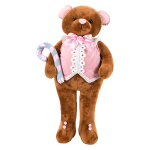 Pastel <b>Pink</b> Vest Large Teddy <b>Bear</b> Soft Plush Christmas Doll for Kids Room Boutique Display Wholesale - Product Image 1