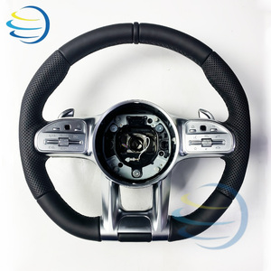 พวงมาลัยหนังเย็บมือแบบกำหนดเองสำหรับรถเบนซ์ AMG C-Class W201 <span class=keywords><strong>W202</strong></span> W203 W204 W205 W206 E-Class W212 W213 C63 - Product Image 5