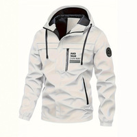 Blouson Bomber Homme Transfrontalier Automne 2025 Nouvelle Tendance Marque Décontractée Extérieur Long Imperméable Fermeture Éclair Sans Col Capuche