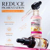 SADOER Sérum Éclaircissant et Hydratant au Collagène et à la Bave d'Escargot, Atténuation des Taches Brunes, à la Niacinamide – Lot Complet