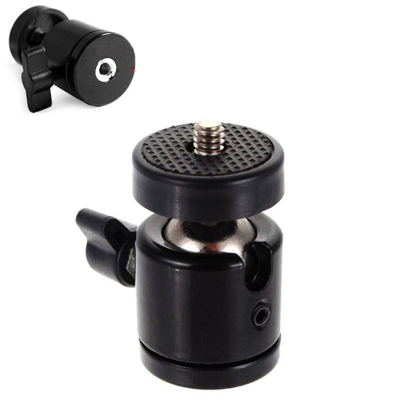 Заводская поставка, новинка, черные металлические аксессуары для цифровой видеокамеры DSLR, штатив 3/8-1/4 дюйма, резьбовой винт PTZ, мини-адаптер с шаровой головкой