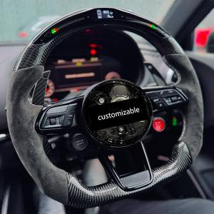Volante de Fibra de Carbono Personalizado para <span class=keywords><strong>Audi</strong></span>, Estilo RS, Actualización <span class=keywords><strong>Interior</strong></span>, LED, Volante A3 A4 A5 A6 A7 Q5 Q7 A8 S5 S7 RS7 Q3 Q8 TT R8 - Product Image 3
