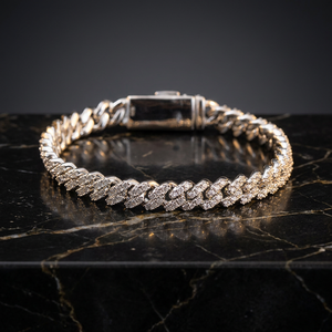 925 Silver Gold Plated Iced Hip Hop Moissanite Chain Wholesale 6mm VVS Bracelet for <b>Men</b> Women Cuban Style - Product Image 2