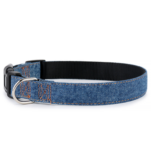 無料サンプルソフト耐久性デニムナイロンハーネス犬の首輪とリーシュ - Product Image 3
