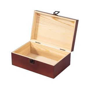 Wooden Storage <b>Box</b> Rectangular With Lock For Jewelry Desktop Home Use <b>Pine</b> Material Big Capacity - Product Image 5