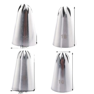 4-Piece Stainless Steel Piping Tips <b>Set</b> 1C 1B 1G For Butter Icing Cake Decorating <b>Baking</b> Tools - Product Image 5