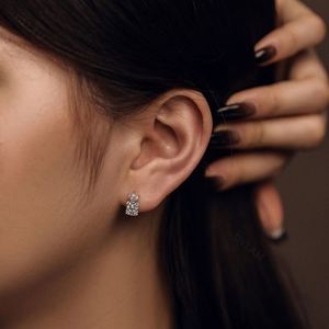 Dylam <b>Top</b> End Sparkling Stunning Women Jewelry S925 Silver Diamond 5A CZ Cubic Zircon Zirconia Baguette Pineapple Stud <b>Earrings</b> - Product Image 6