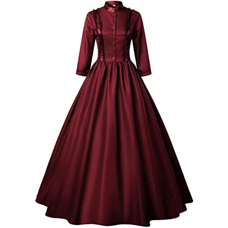Woman Victoria Medieval Dress Halloween Costumes for Women long skirt Cosplay Vampire Devil Bride Party Gothic Carnival Dresses