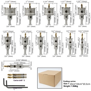 Offres Spéciales 10 pièces Kit TCT carbure de tungstène à pointe scie cloche Cutter foret ensemble pour le travail des métaux en acier inoxydable - Product Image 4