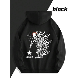 Sweat à capuche épais sans cordon de serrage, personnalisable avec logo imprimé numériquement, écologique, respirant, hiver, broderie 3D - Product Image 3