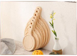 Planches à pizza rondes en bois personnalisées avec poignées, idéales pour les restaurants, planches à découper pour fruits et fromages – Vente chaude - Product Image 3