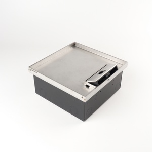 กล่องตั้งพื้นไฟฟ้าปรับความสูงได้ SS304ปิดภาคเรียนที่พื้นพร้อมตัวกล่องเคลือบผง - Product Image 2