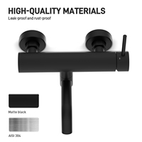 Système de douche sur pied TOPWAY en acier inoxydable SUS304 avec barre coulissante, 5 jets : pluie douce, massage, pause