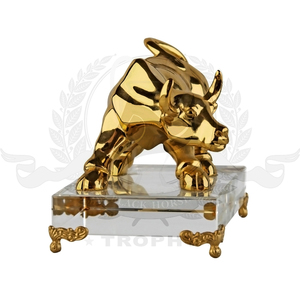 Figurine de taureau doré Porte-bonheur Cadeau souvenir - Product Image 3
