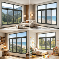 Ventanas Abatibles de Doble Capa de Vidrio y Aleación de Aluminio Personalizadas para Proyectos Residenciales de Villas