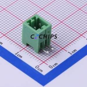 KF2EDGR-2.5-2P Plug-in Terminal Block Bent Lead Through Hole,P=2.5mm Connector Board-to-Board / Socket - Closed 1x2P 2.5mm Green - Product Image 1