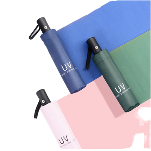 Wholesale Market Advertising 21 Inch Umbrella 3 Fold Travel Umbrella Logo Printing UV Folding Umbrella for Customize