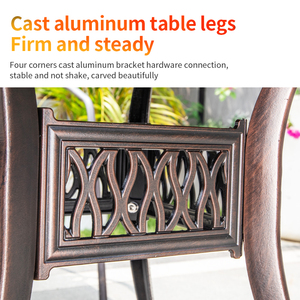 Thiết kế phổ biến thanh lịch đúc nhôm chống gỉ ăn uống ngoài trời đặt bàn gốm cho sân vườn sân sau sử dụng lâu dài - Product Image 2