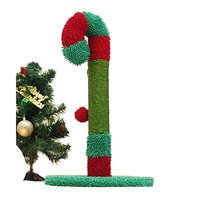 SunCharm Nouveau Design Personnalisé Série Noël Arbre à Gratter pour Chat en Bois de Sisal avec Cadre Patte de Chat, Hauteur Réglable et Résistant à l'Usure