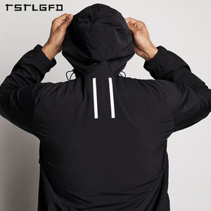 Otoño sostenible impermeable a prueba de viento Stand Collar Front Zip-Up Pocket Chaquetas de senderismo al aire libre para hombres - Product Image 5