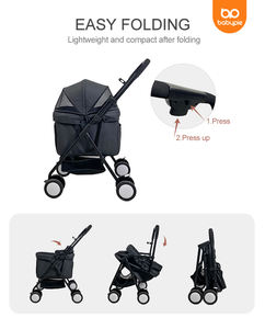 Commercio all'ingrosso a buon mercato carrello da viaggio a 4 ruote carrello da viaggio di lusso medio per bambini walker trasportini passeggino per <span class=keywords><strong>cani</strong></span> e gatti - Product Image 2