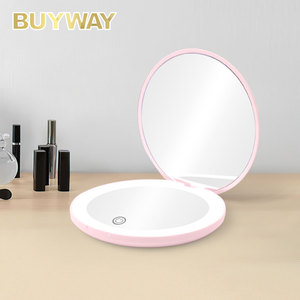 Xách tay có thể gập lại biểu tượng tùy chỉnh nhỏ cầm tay trang điểm Led Gương thắp sáng Du Lịch Gấp Chống Sương Mù PURSE mỹ phẩm LED Pocket gương - Product Image 1