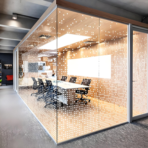 Tùy chỉnh kích thước toàn cảnh Frameless kính phân vùng tường nhà cung cấp cho văn phòng và khách sạn, 10mm-<span class=keywords><strong>12mm</strong></span> Tempered Kính thiết kế tối giản - Product Image 1