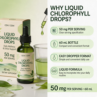 OEM ODM Gouttes de chlorophylle liquide saveur menthe Détox quotidienne Soutien immunitaire et cutané 60ml Marque privée
