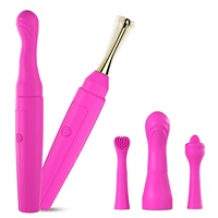 Stimulateur du point G en silicone, version améliorée, ensemble de vibrations à 10 fréquences, contrôle à un clic, têtes interchangeables, bruit de 60 dB