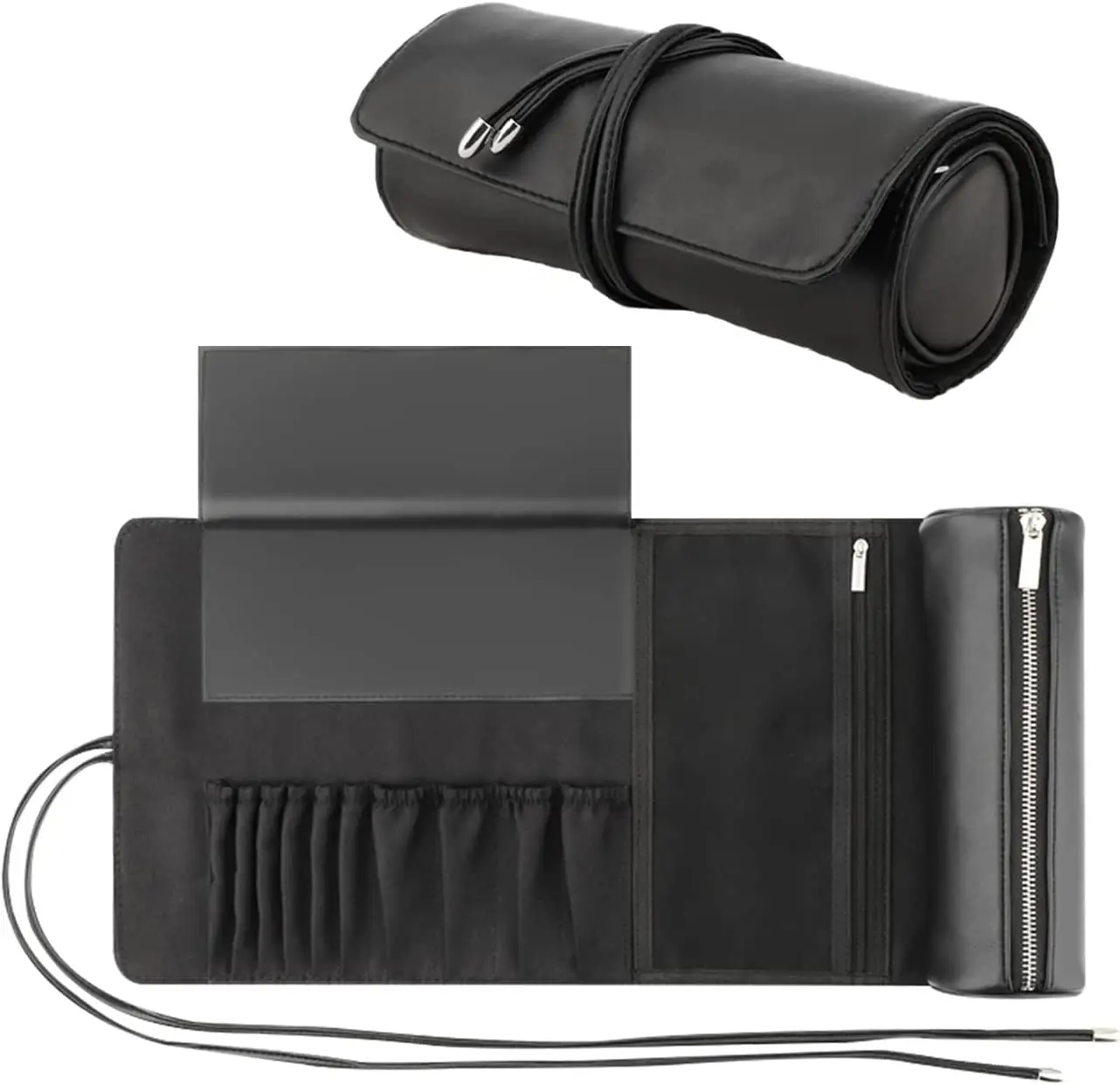 Portable Makeup Brush Organizer Bag for Holder Makeup Brushes Detachable Multifunctional Roll Up Cosmetic Bag for Travel