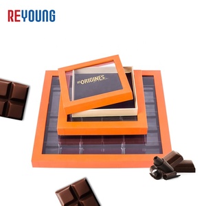 Wholesale Custom Printed Caja De Rigid Handmade Bonbon Gift Packaging Chocolate Paper Box With Clear Lid Window
