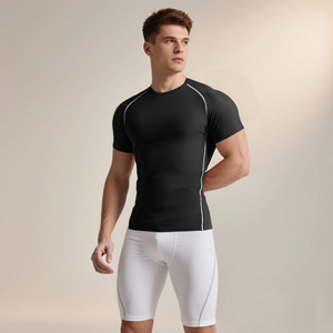 Fabricantes de ropa para hombres, logotipo personalizado impreso, Fitness, correr, ejercicio, gimnasio, secado rápido, hombres, camisetas de manga corta para hombres, Tops - Product Image 3