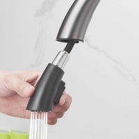 Robinet de cuisine moderne escamotable flexible à montage sur plan, eau chaude et froide