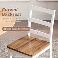 Chaise de salle à manger rustique en bois massif de caoutchouc, ensemble de chaises de cuisine avec coussin rembourré, support dorsal robuste et durable, garantie 1 an