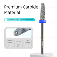 HYTOOS 4mm 5 en 1 Embouts de ponceuse à ongles professionnels en carbure pour acrylique, outil de dépose de vernis gel, accessoires pour ponceuses électriques