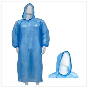 Vêtements d'extérieur portables CPE longue couverture de voyage jetable CPE plastique vente en gros imperméable à la pluie personnalisé imperméable