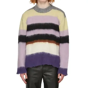 2024 LOGO personnalisé OEM & ODM Mohair tricots <span class=keywords><strong>pull</strong></span> hommes <span class=keywords><strong>pull</strong></span> garçons col rond hiver coton <span class=keywords><strong>pull</strong></span> hommes - Product Image 1
