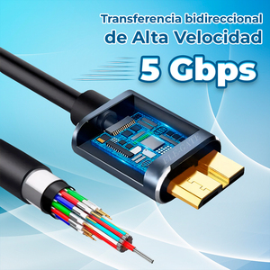 Cable ELE-GATE Tipo C a Micro B 3.0 de 0.5 M con Conectores Chapados en Oro, Transferencia de Datos de 5 Gbps - Product Image 4