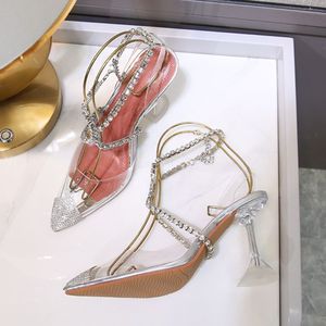 Damen Schuhe Sandalias Transparentes PVC Pumps Rhinestone Sexy Sandals Dropping Shipping High Heels - Product Image 5