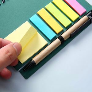 Custom Kraft Paper Cover Design Double Wire-O <b>Bound</b> Self-adhesive Portable Notepads Office Style Sticky Note Stickers Pen Custom - Product Image 3